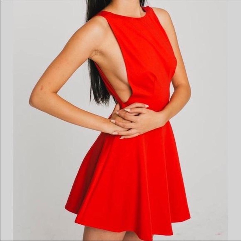 American Apparel Red Open Back Dress